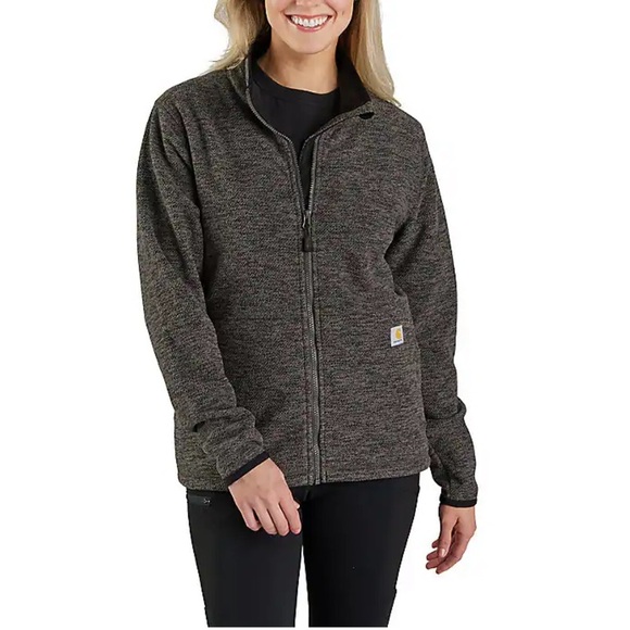 WOMEN'S FULL-ZIP RELAXED FIT FLEECE JACKET - 1 WARM RATING Small Carbon Heather - Picture 1 of 7